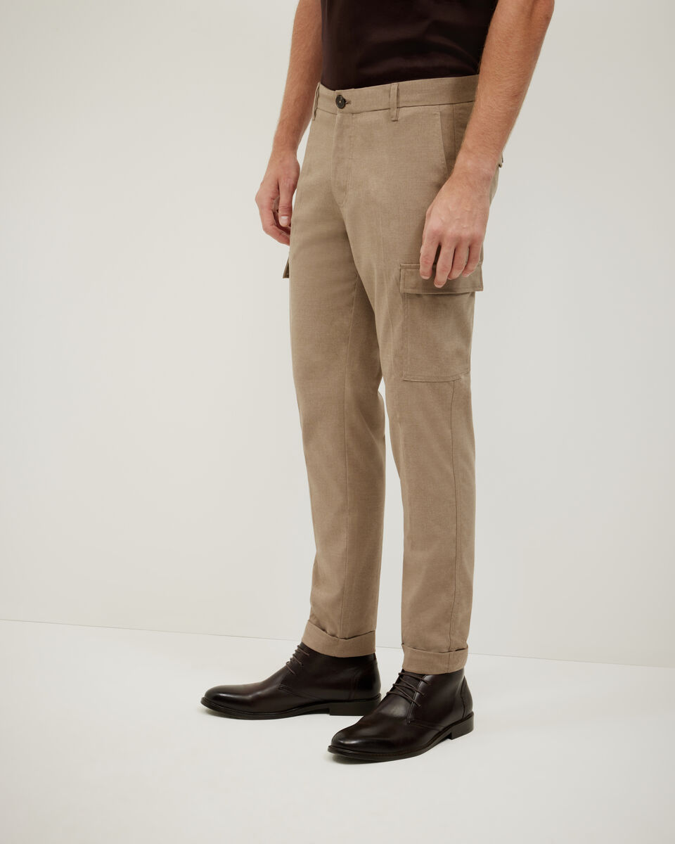 Flannel Cargo Pant, Latte, hi-res
